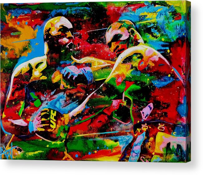 Painting Acrylic Print featuring the painting Fighters #1 by Angie Wright