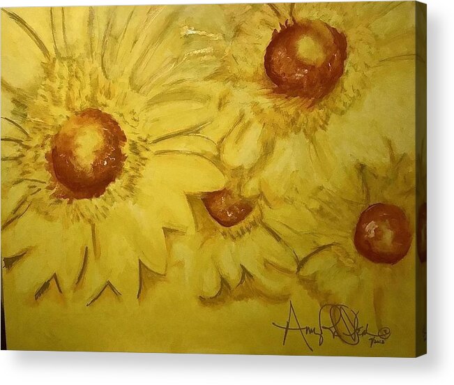  Acrylic Print featuring the painting Yellow by Angie ONeal