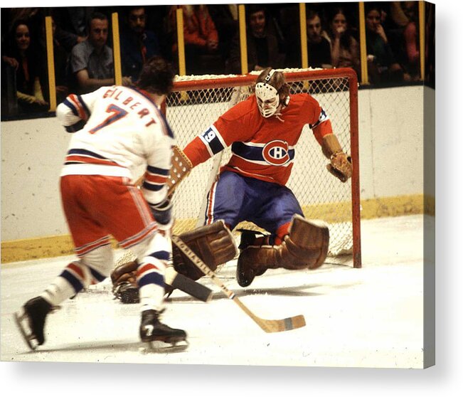 Rod Gilbert Acrylic Print featuring the photograph Montreal Canadiens v New York Rangers #11 by B Bennett