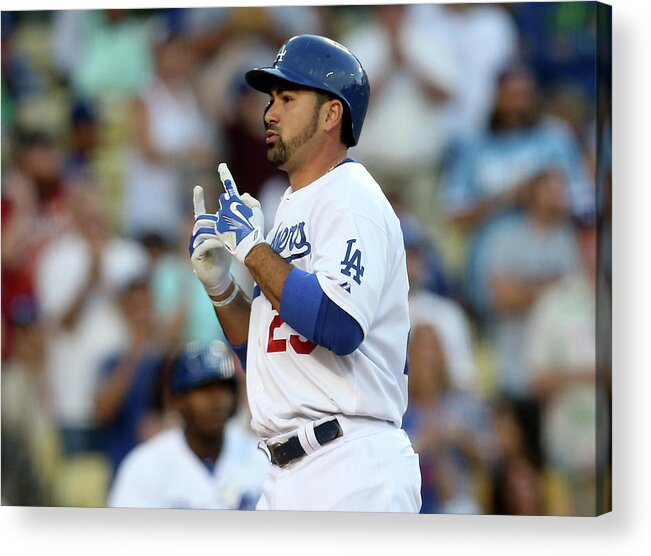 Second Inning Acrylic Print featuring the photograph Adrian Gonzalez by Stephen Dunn