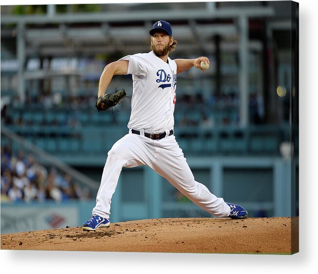 People Acrylic Print featuring the photograph Clayton Kershaw #2 by Kevork Djansezian