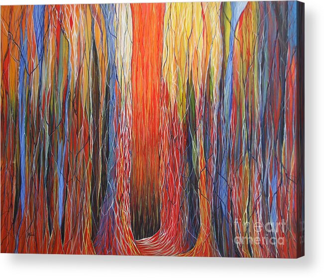 Abstract Acrylic Print featuring the painting Interaction by M J Venrick