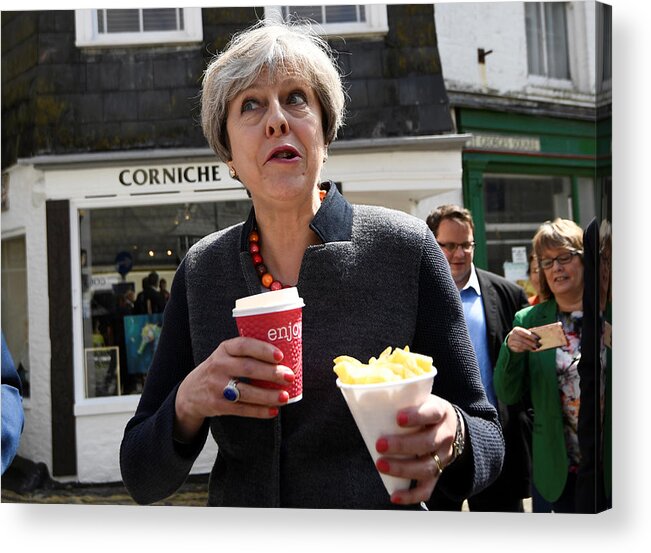 Democracy Acrylic Print featuring the photograph Theresa May Campaigns In Constituencies In The South West by WPA Pool