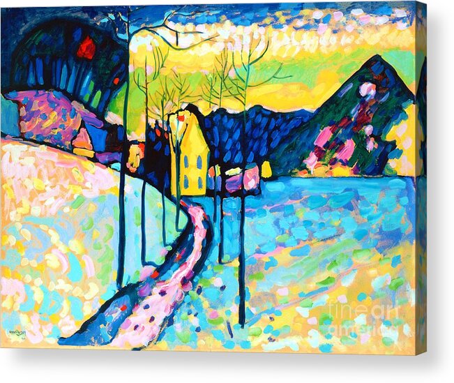 Winter Landscape Acrylic Print featuring the painting Winter Landscape, 1909 by Wassily Kandinsky