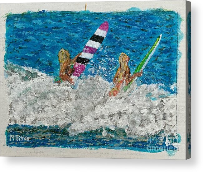 Surfing Malibu Acrylic Print featuring the photograph Surfing Malibu #4 by Marc Bittan