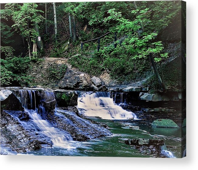 Waterfall Acrylic Print featuring the photograph Henry Church Falls by Brad Nellis