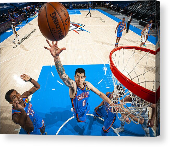 Nba Pro Basketball Acrylic Print featuring the photograph Indiana Pacers v Oklahoma City Thunder by Zach Beeker