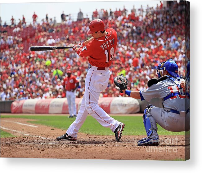 Great American Ball Park Acrylic Print featuring the photograph Joey Votto by Andy Lyons