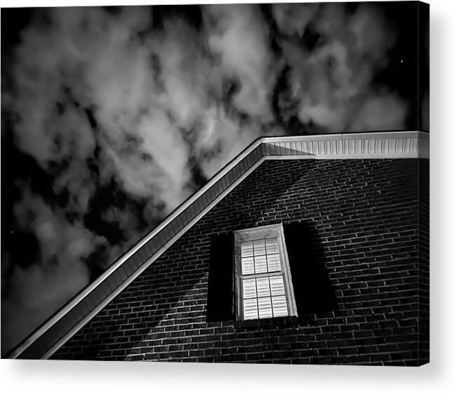 House Acrylic Print featuring the photograph A Strange Thursday Night at Home BW by Lee Darnell
