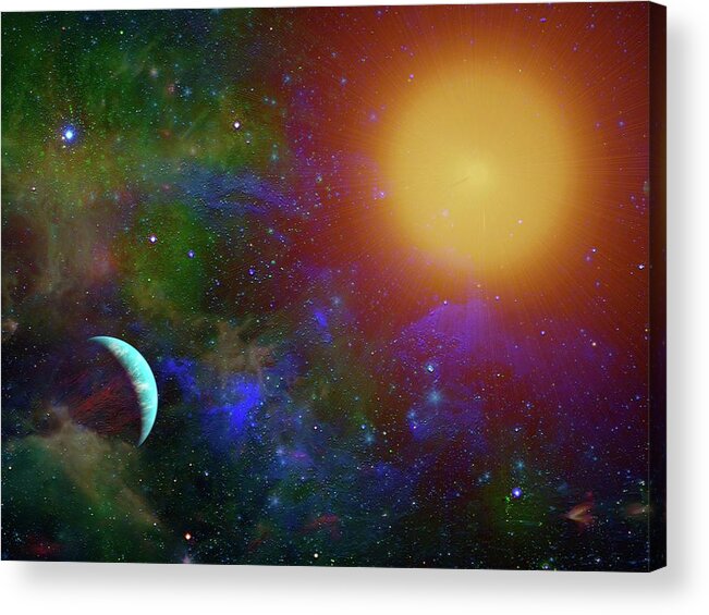  Acrylic Print featuring the digital art A Sun Going Red Giant by Don White Artdreamer