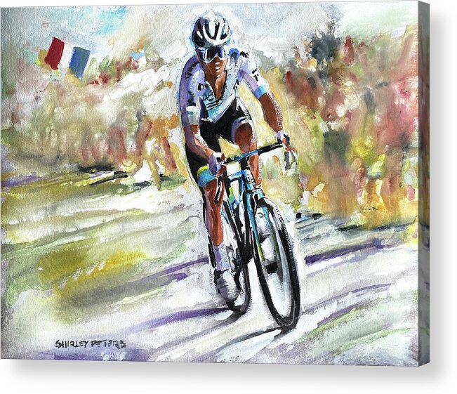 Letour Acrylic Print featuring the painting Abstract Feelings- Lutsenke Astana Stage 6 by Shirley Peters