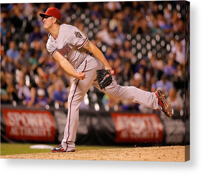 National League Baseball Acrylic Print featuring the photograph Addison Reed by Doug Pensinger