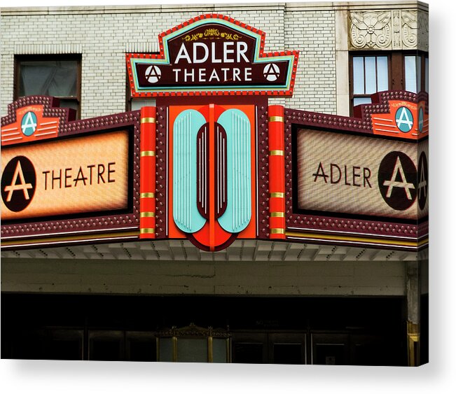 Hotel Mississippi Acrylic Print featuring the photograph Adler Theatre Marquee by Christi Kraft