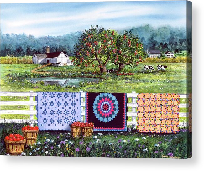 Barn Acrylic Print featuring the painting Amish Roadside Market by Diane Phalen