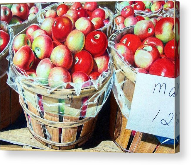 Apples Acrylic Print featuring the mixed media Apples for Sale by Constance DRESCHER