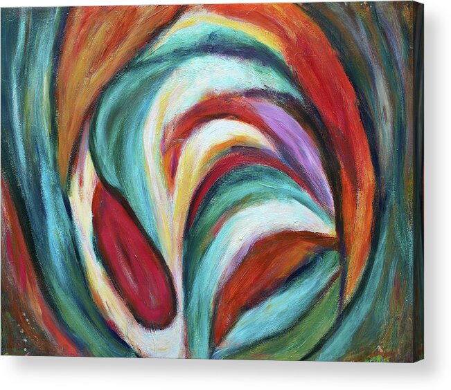 Abstract Acrylic Print featuring the painting Autumnal by Maria Meester