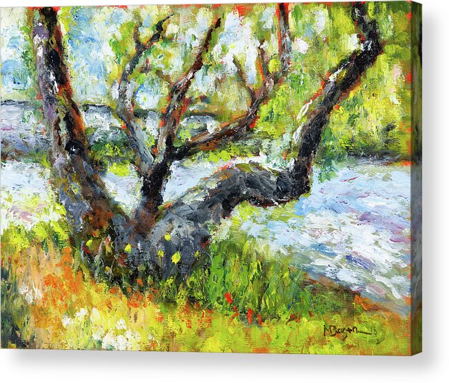 Ona Beach Acrylic Print featuring the painting Beaver Creek at Ona Beach by Mike Bergen