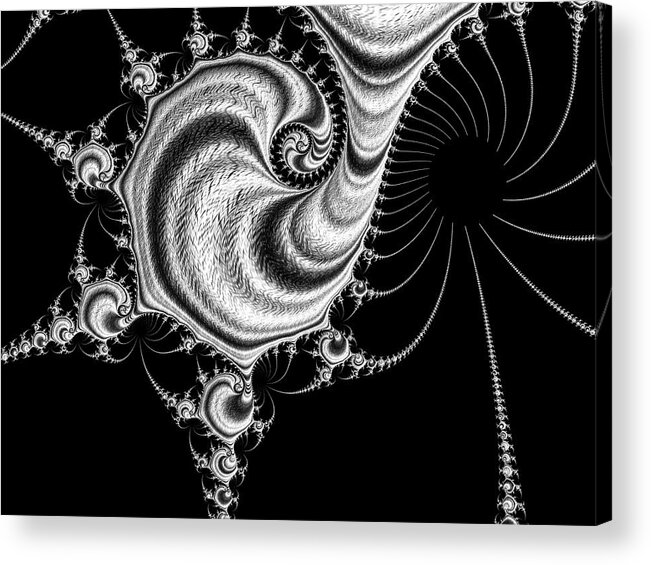 Fractals Acrylic Print featuring the digital art Black Hole Fractal Art by Peggy Collins