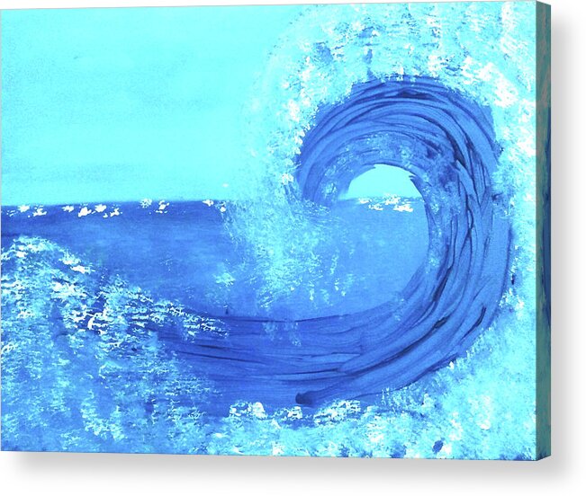 Blue Acrylic Print featuring the painting BlueWave by Anna Adams