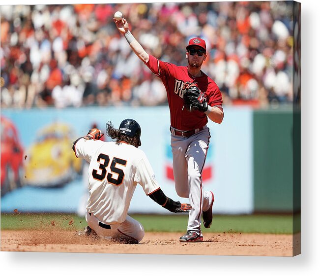 San Francisco Acrylic Print featuring the photograph Brandon Crawford and Chris Owings by Lachlan Cunningham