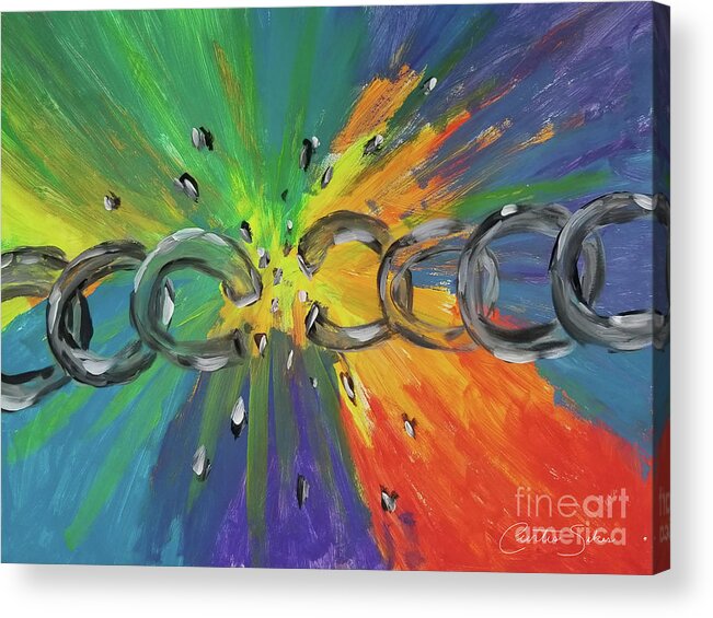 Break Acrylic Print featuring the painting Break Free Break Forth by Curtis Sikes