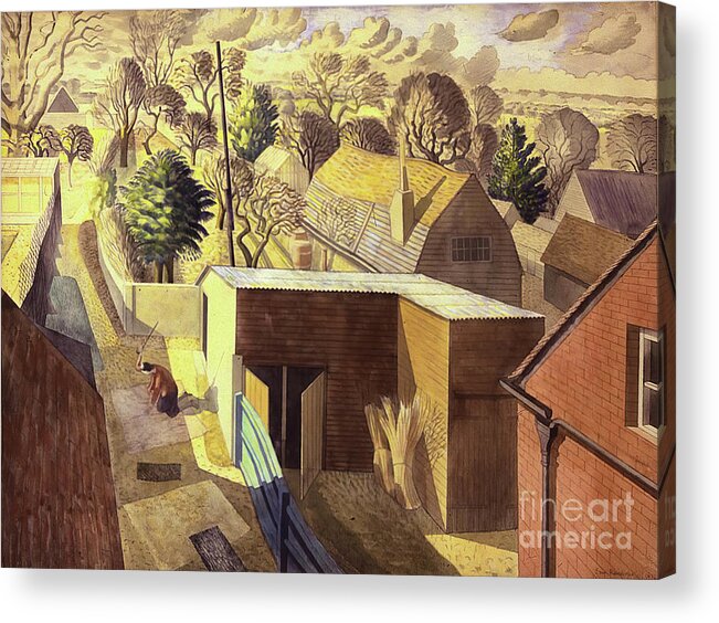 Cc0 Acrylic Print featuring the photograph Brick Farm Great Bardfield Essex by ERIC RAVILIOUS by Jack Torcello