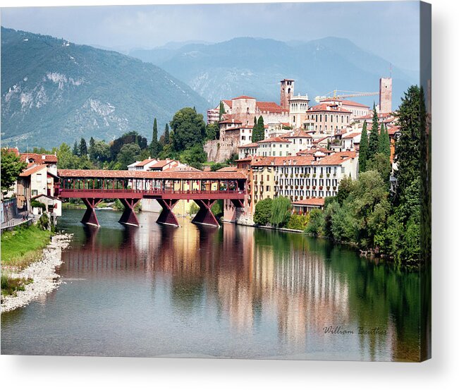 Italy Acrylic Print featuring the photograph Bridge at Bassano del Grappa by William Beuther