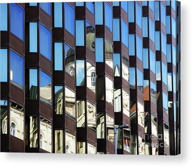 Abstract Acrylic Print featuring the photograph Budapest Reflections by Rick Locke - Out of the Corner of My Eye