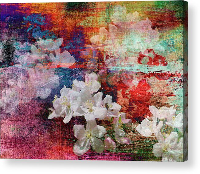 Floral Acrylic Print featuring the digital art Cherry Blossoms by Sandra Selle Rodriguez