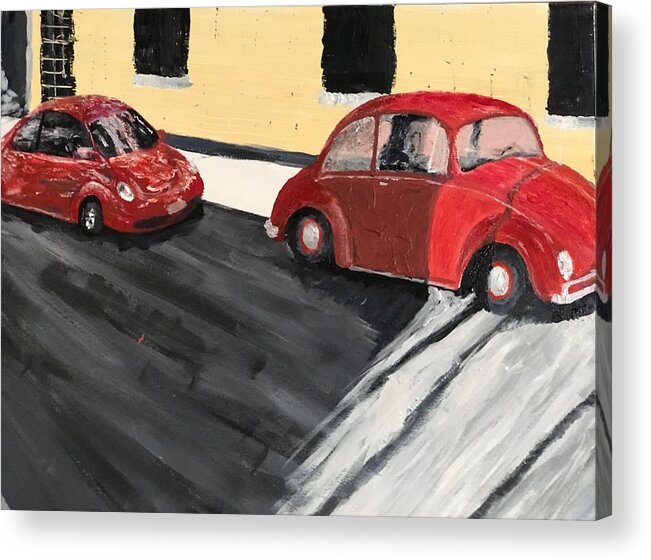 Antique Autos Acrylic Print featuring the painting Cherry Bomb by Bethany Beeler