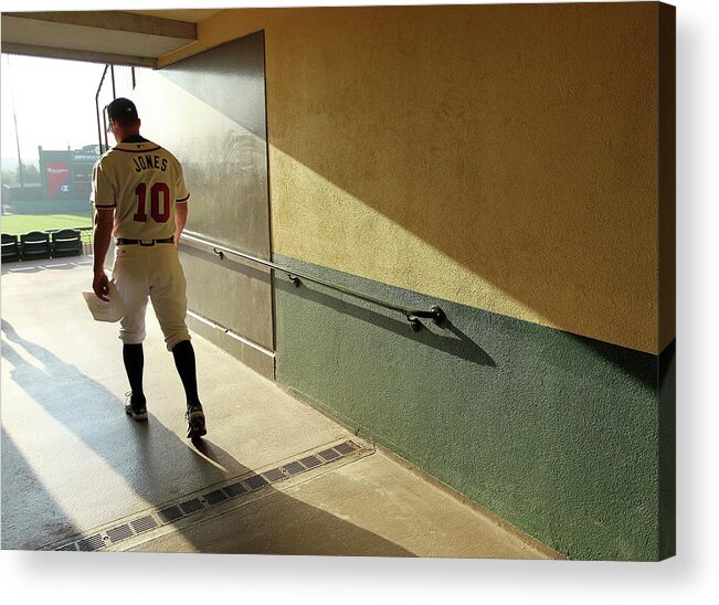 Media Day Acrylic Print featuring the photograph Chipper Jones by Mike Ehrmann
