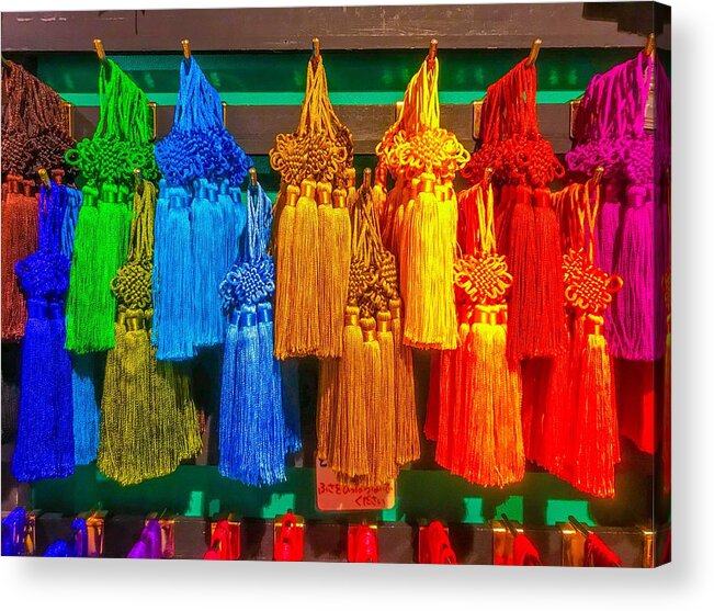 Chinese Culture Acrylic Print featuring the photograph Colorful Chinese style tassels by DigiPub