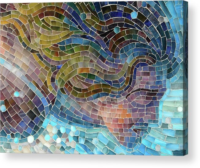 Mosaic Acrylic Print featuring the glass art Crash by Mia Tavonatti