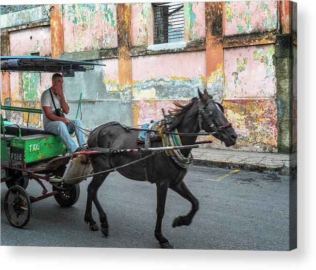 Havana Cuba Acrylic Print featuring the photograph Cuban Taxi by Tom Singleton
