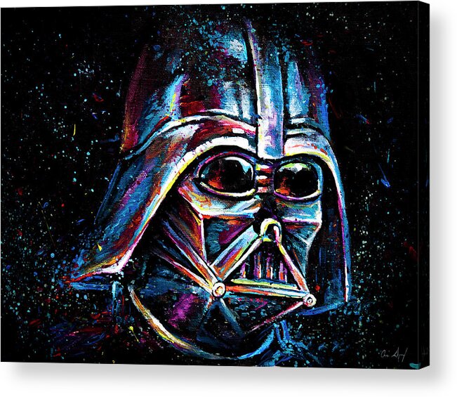 Darth Vader Acrylic Print featuring the painting Darth by Aaron Spong