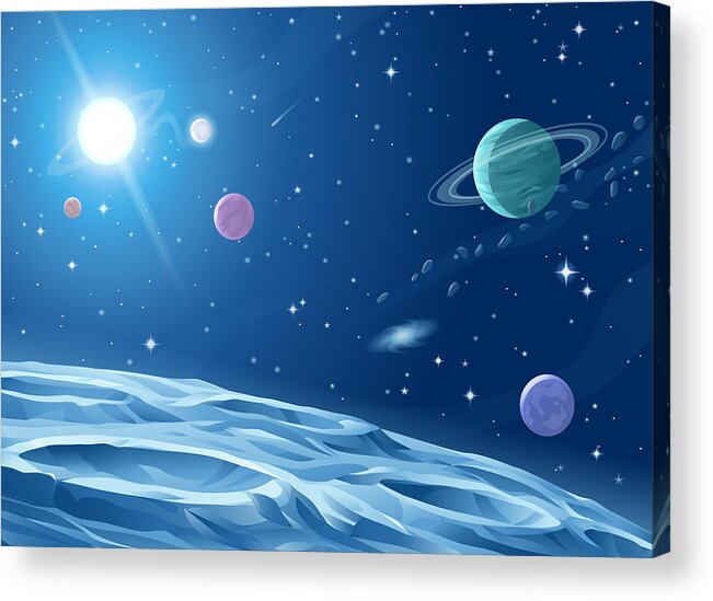 Comet Acrylic Print featuring the drawing Deep Space by Kbeis