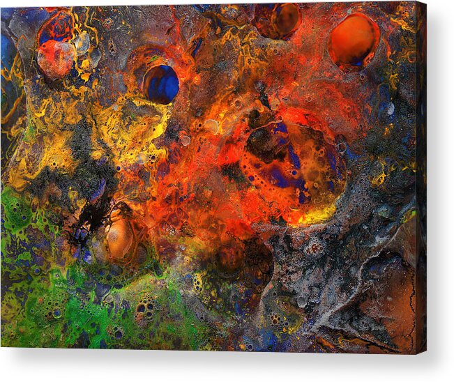 Discover Acrylic Print featuring the mixed media Discoveries - Icy Abstract 24 by Sami Tiainen