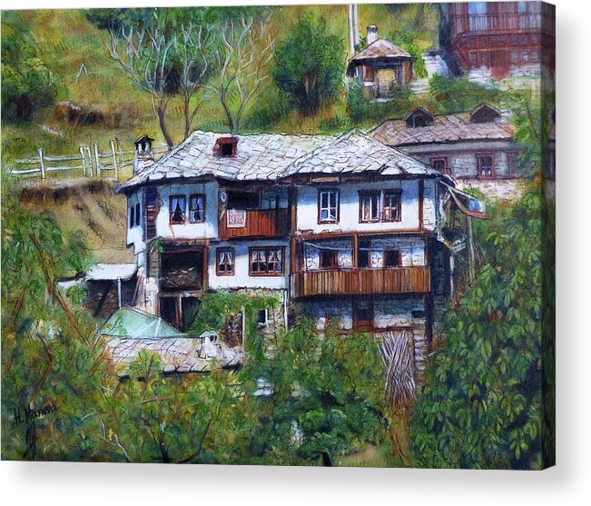 Dolen Acrylic Print featuring the painting Dolen, Bulgaria by Henrieta Maneva