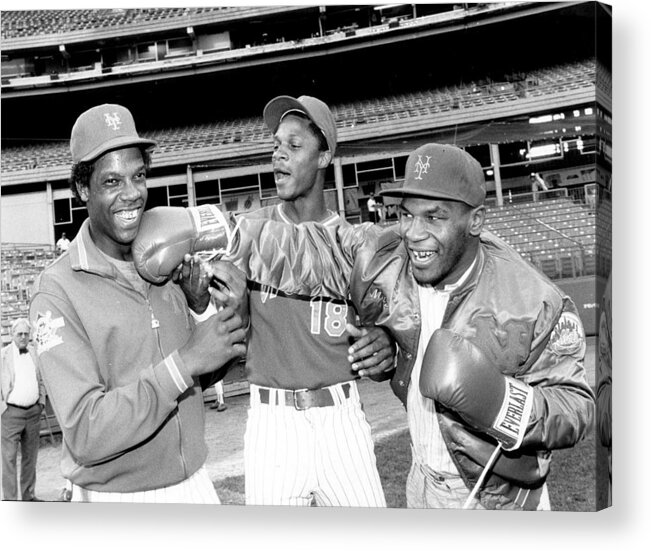 Event Acrylic Print featuring the photograph Dwight Gooden, Darryl Strawberry, and Mike Tyson by New York Daily News Archive