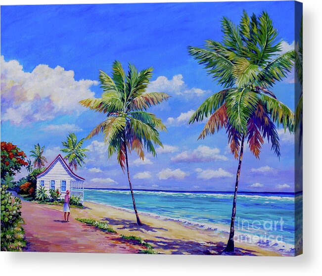 Cayman Acrylic Print featuring the painting Enjoying the Moment by John Clark