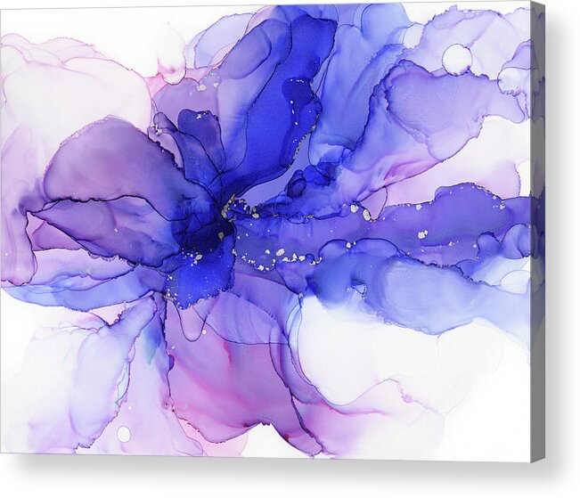 Ethereal Acrylic Print featuring the painting Ethereal Flower Abstract Ink by Olga Shvartsur