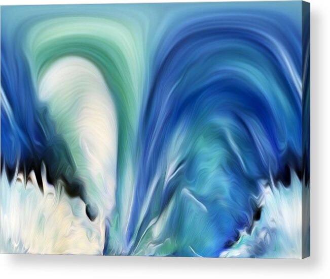 Abstract Art Acrylic Print featuring the digital art Feathered Waterfall by Ronald Mills