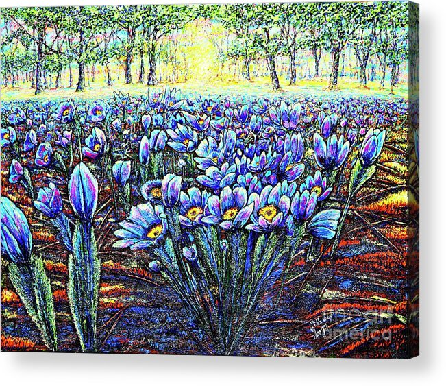 Field Acrylic Print featuring the painting Field.Flowers by Viktor Lazarev