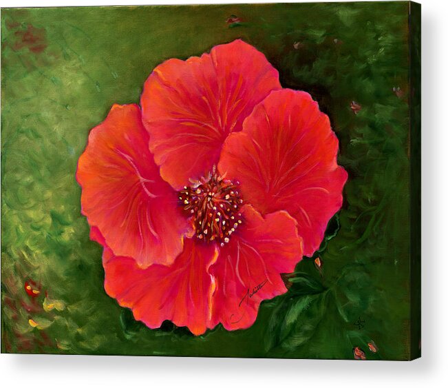Flowers Acrylic Print featuring the painting Flamenco Dancer by Juliette Becker
