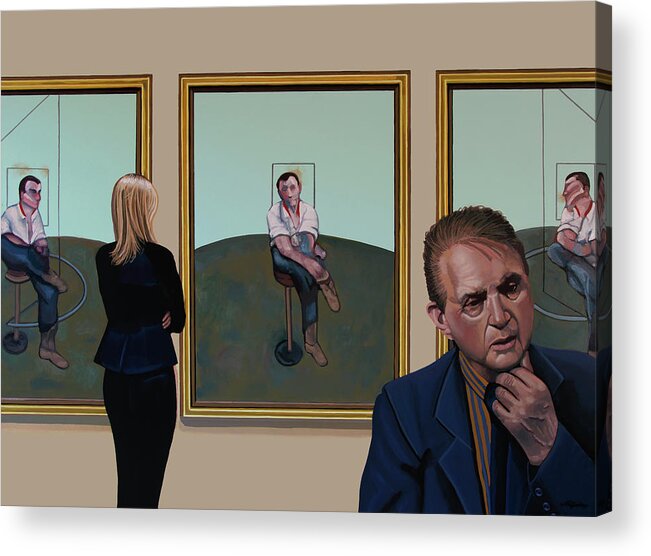 Francis Bacon Acrylic Print featuring the painting Francis Bacon Painting by Paul Meijering