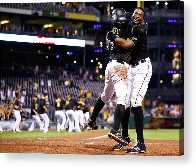 People Acrylic Print featuring the photograph Francisco Cervelli and Gregory Polanco by Jared Wickerham