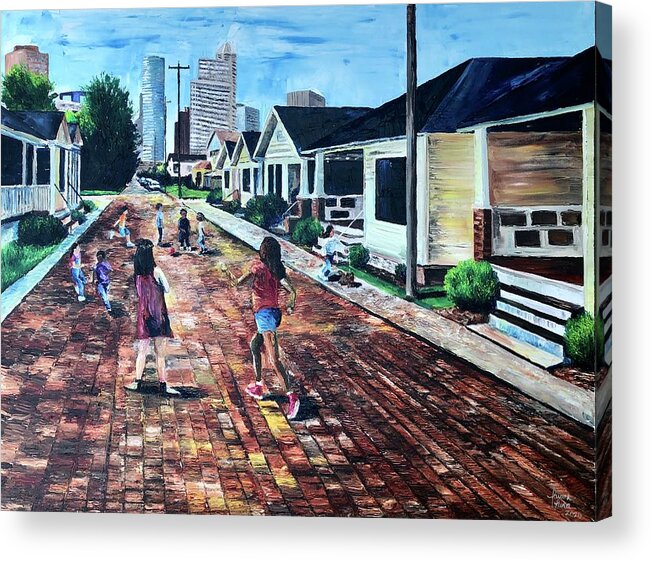 Freedman’s Town Acrylic Print featuring the painting Freedmens Town by Lauren Luna