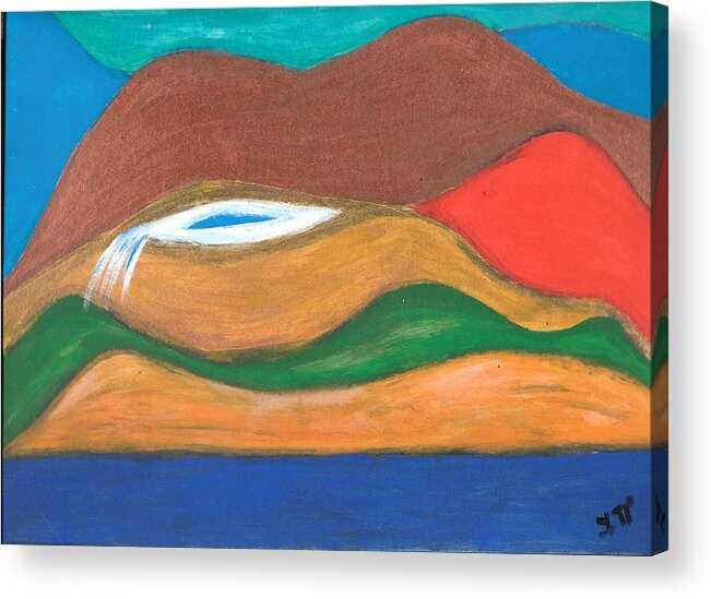 Genie Acrylic Print featuring the painting Genie Land by Esoteric Gardens KN