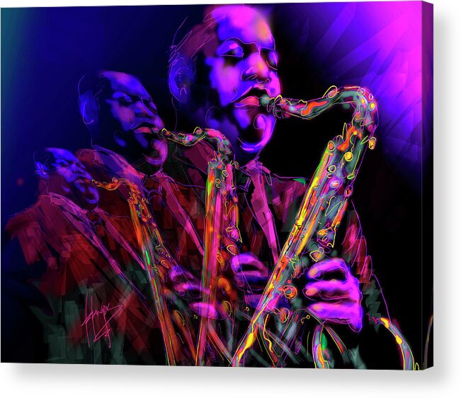 Guitar Acrylic Print featuring the painting Hawk by DC Langer