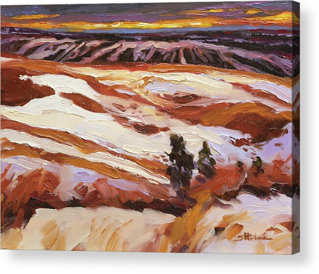 Landscape Acrylic Print featuring the painting High Country Thaw by Steve Henderson